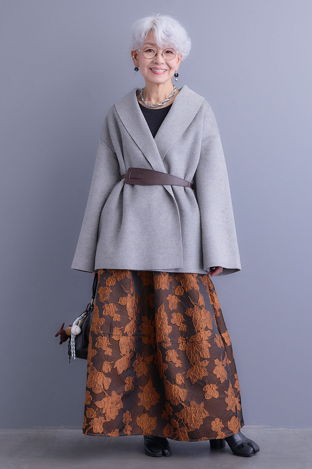 SET】メルトンソフトショールカラーコート【ベルト付き】+