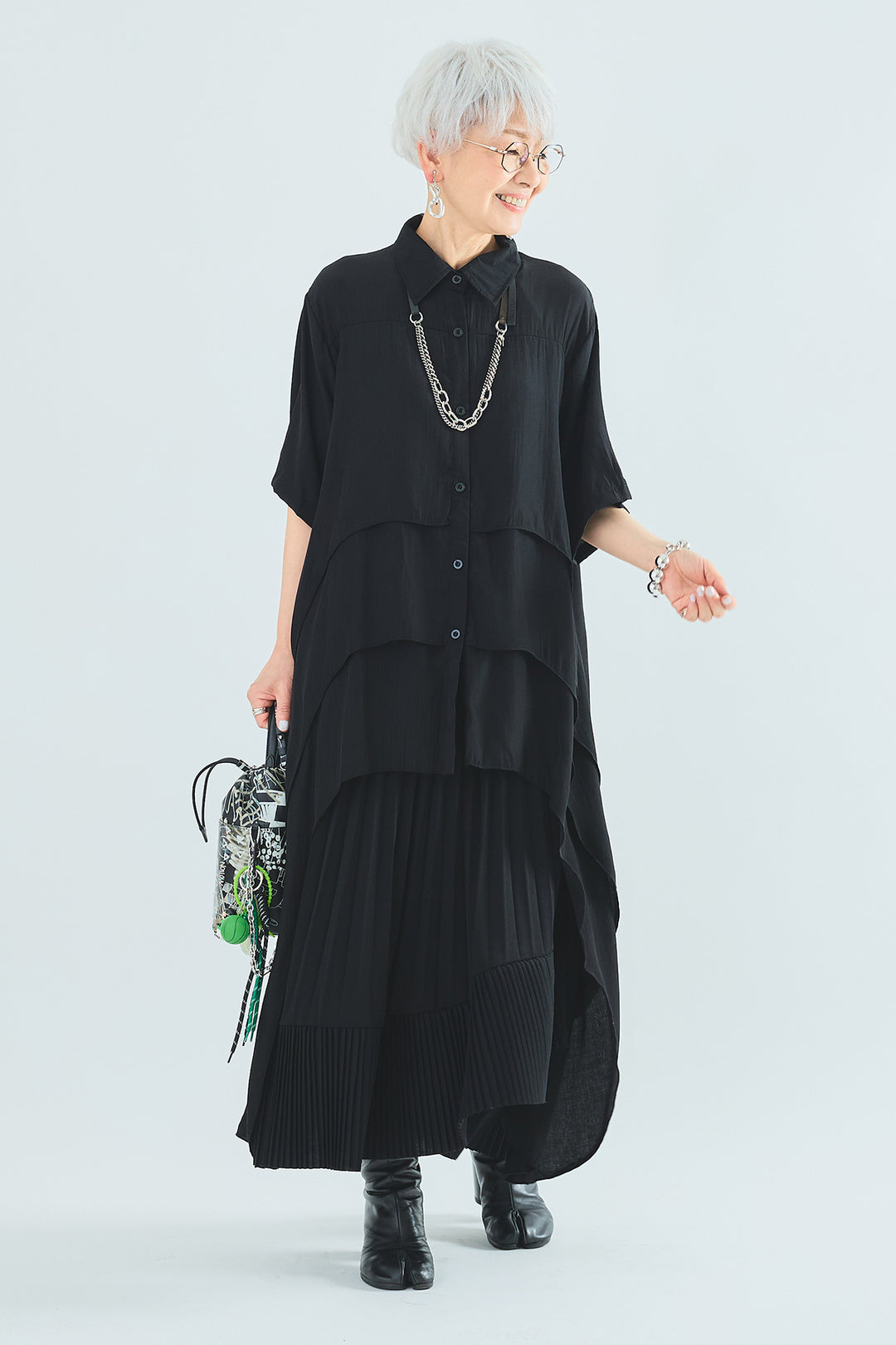 【予約】アシンメトリーラッフルプリーツスカート