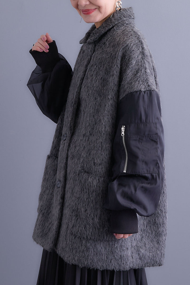 【予約】チュールレイヤードMA-1シャギーオーバーコート