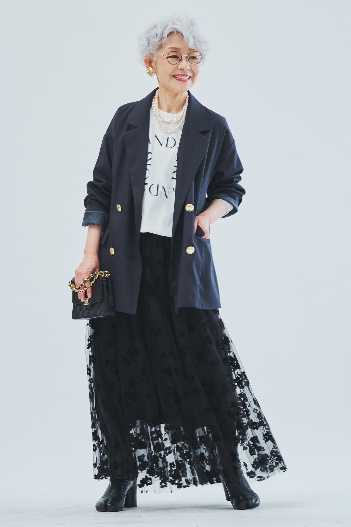 【新品】Fitmore ポケットチュールフリルジャンスカ ブラック ロング ポケットチュールフリルジャンスカ【宅配便】 | Fit more