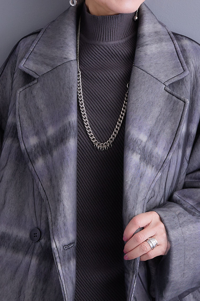 【予約】チュールレイヤードシャギーチェックコート