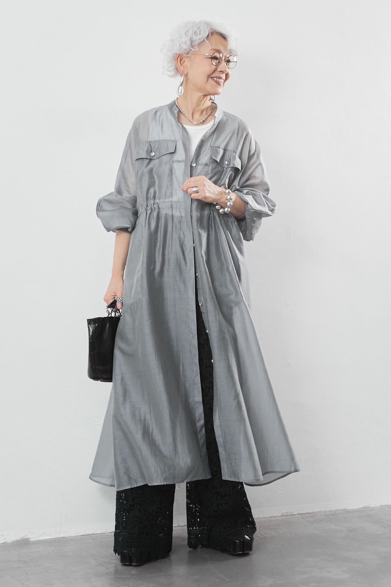 予約】スピンドルコードシアーロングシャツジャケット – AIJAN