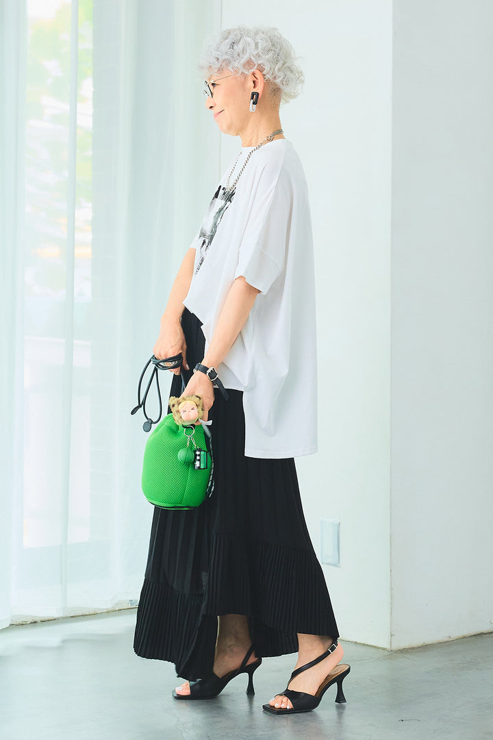 【SET】PATHWAYPhotoオーバースリットT+アシンメトリーラッフルプリーツスカート(2set)