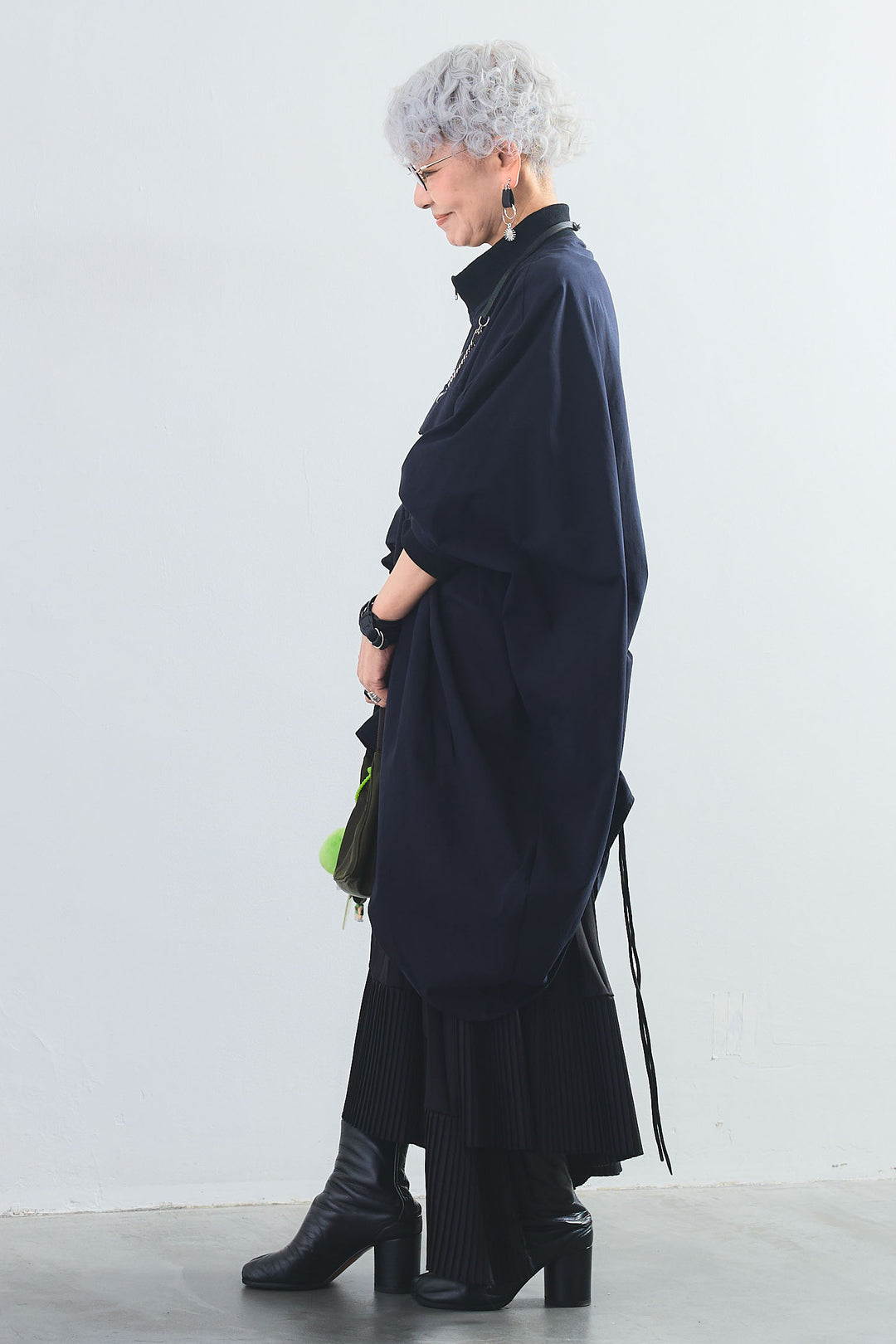 【SET】バックロングドルマンブルゾン+アシンメトリープリーツスカート(2set)