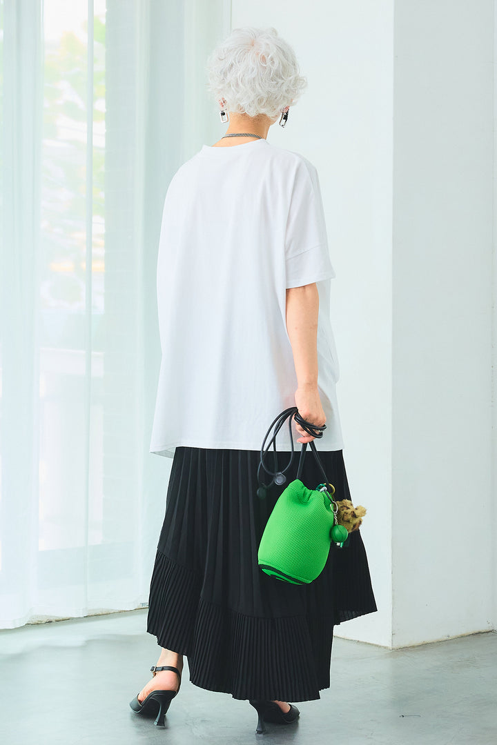 【SET】PATHWAYPhotoオーバースリットT+アシンメトリーラッフルプリーツスカート(2set)