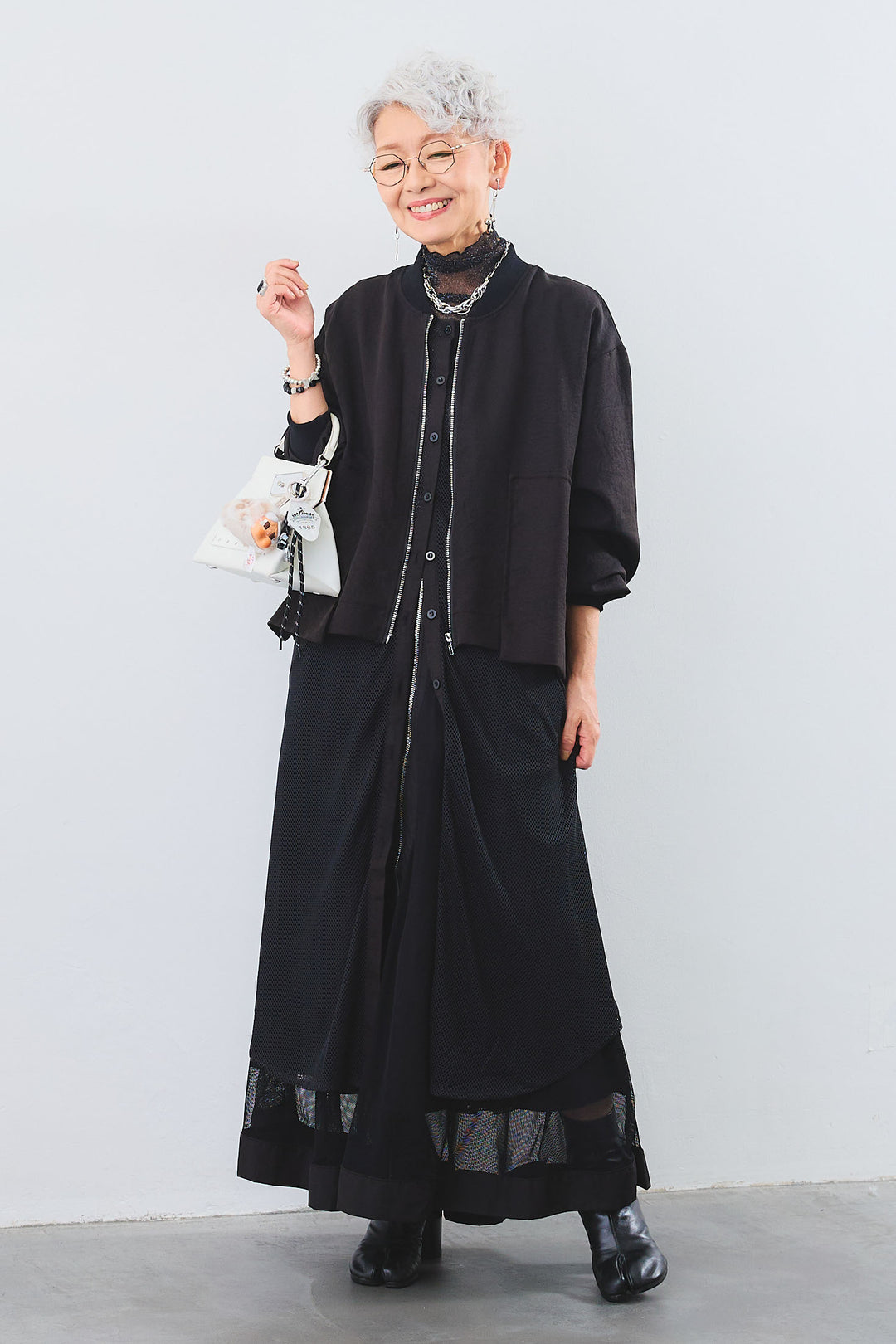 【予約】メッシュシャツレイヤードロングブルゾン