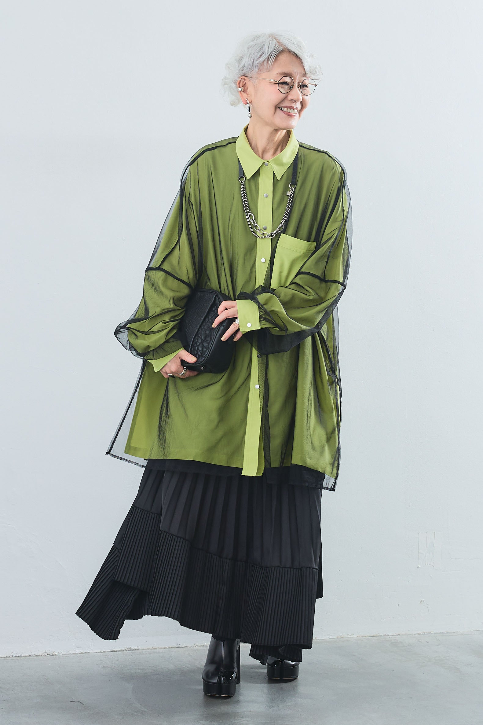 プリスティン　楊柳ロングシャツ　羽織り 予約】オーバーチュールレイヤードロングシャツ – AIJAN