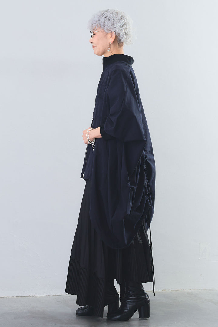 【SET】"CREAT"オーバースリットT+バックロングドルマンブルゾン+アシンメトリープリーツスカート(3set)