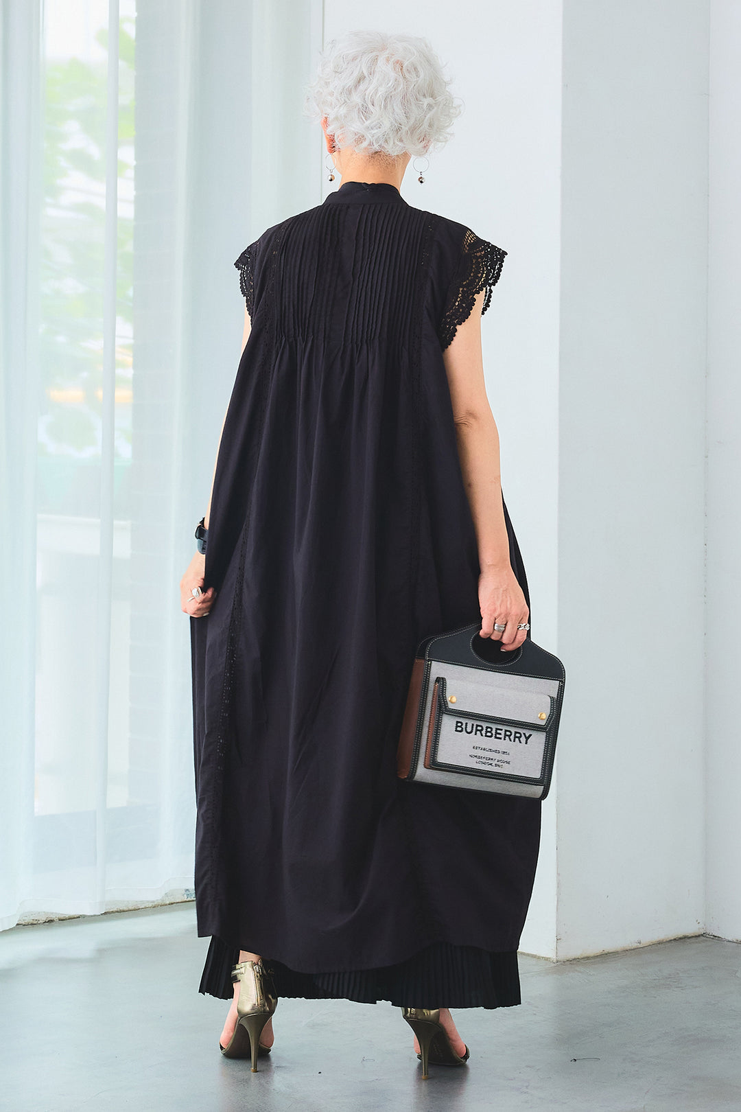 【SET】ショルダーレースピンタックシャツワンピース+アシンメトリーラッフルプリーツスカート(2set)