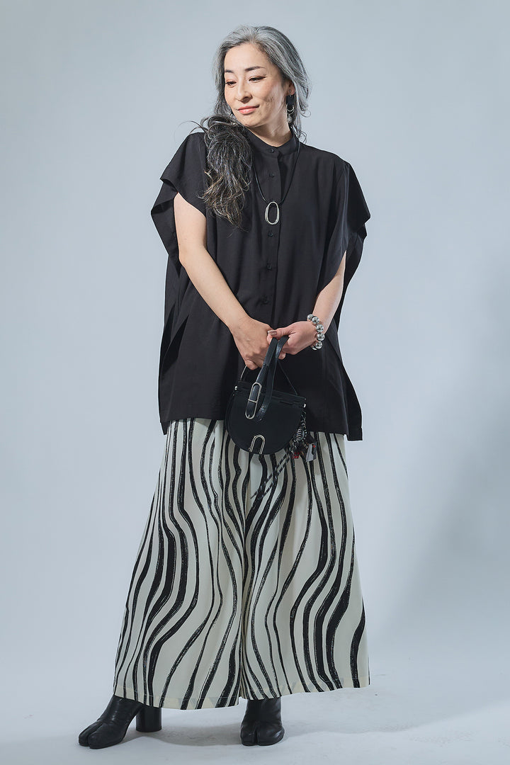 【予約】アートサテンワイドパンツ