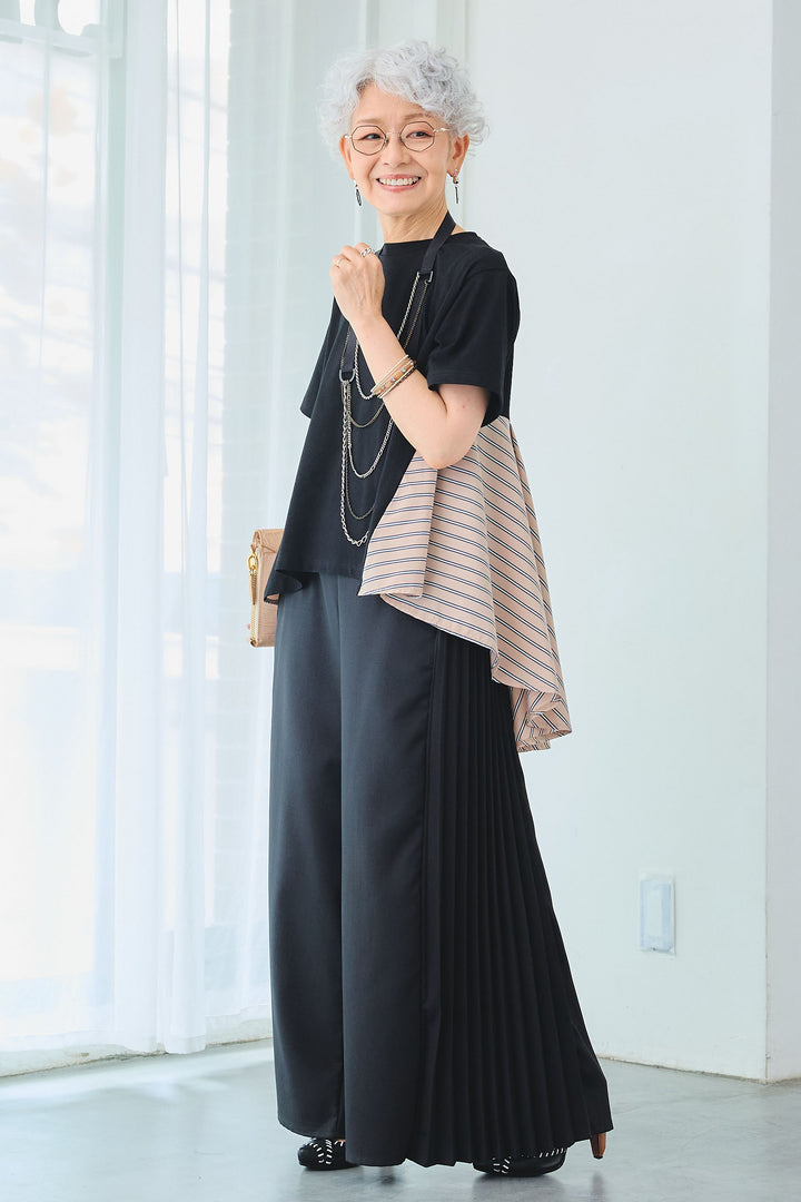 【予約】ストライプドッキングバックロングT