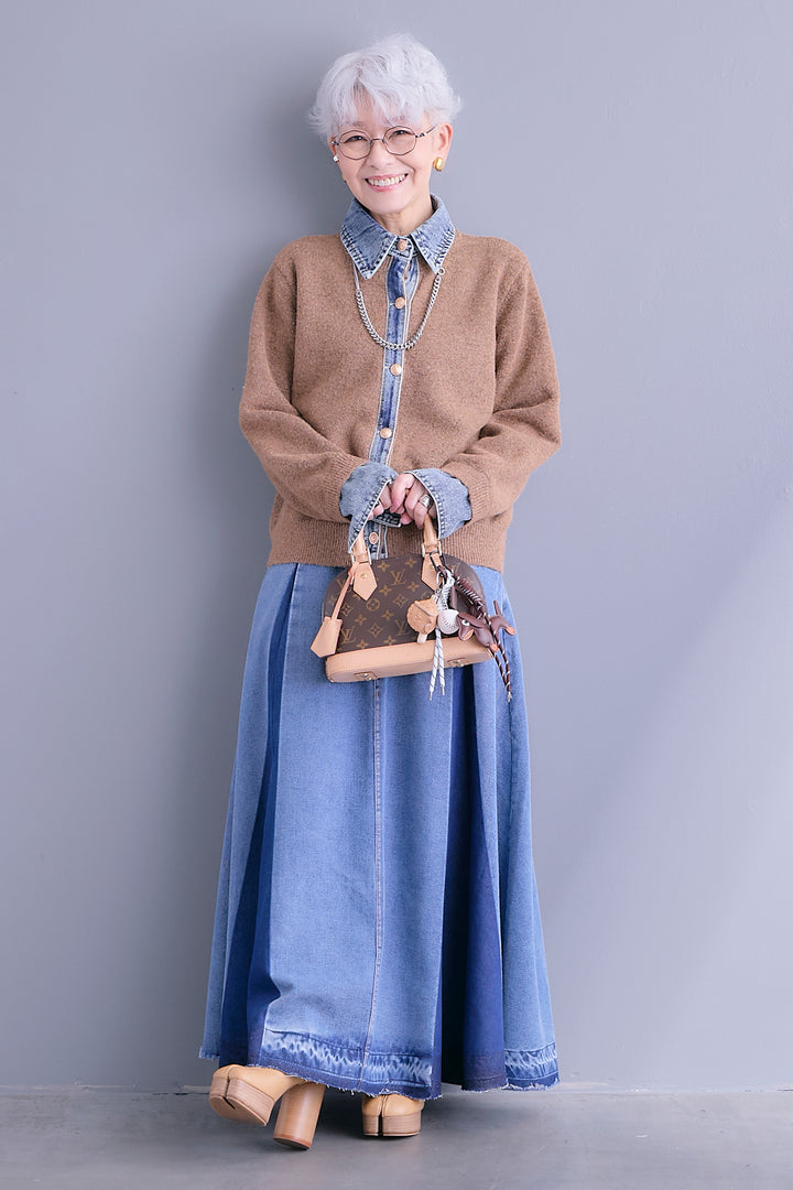 【予約】プリーツタックデニムスカート