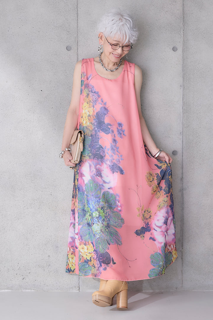 【予約】サンセットボタニカルフラワーサマードレス