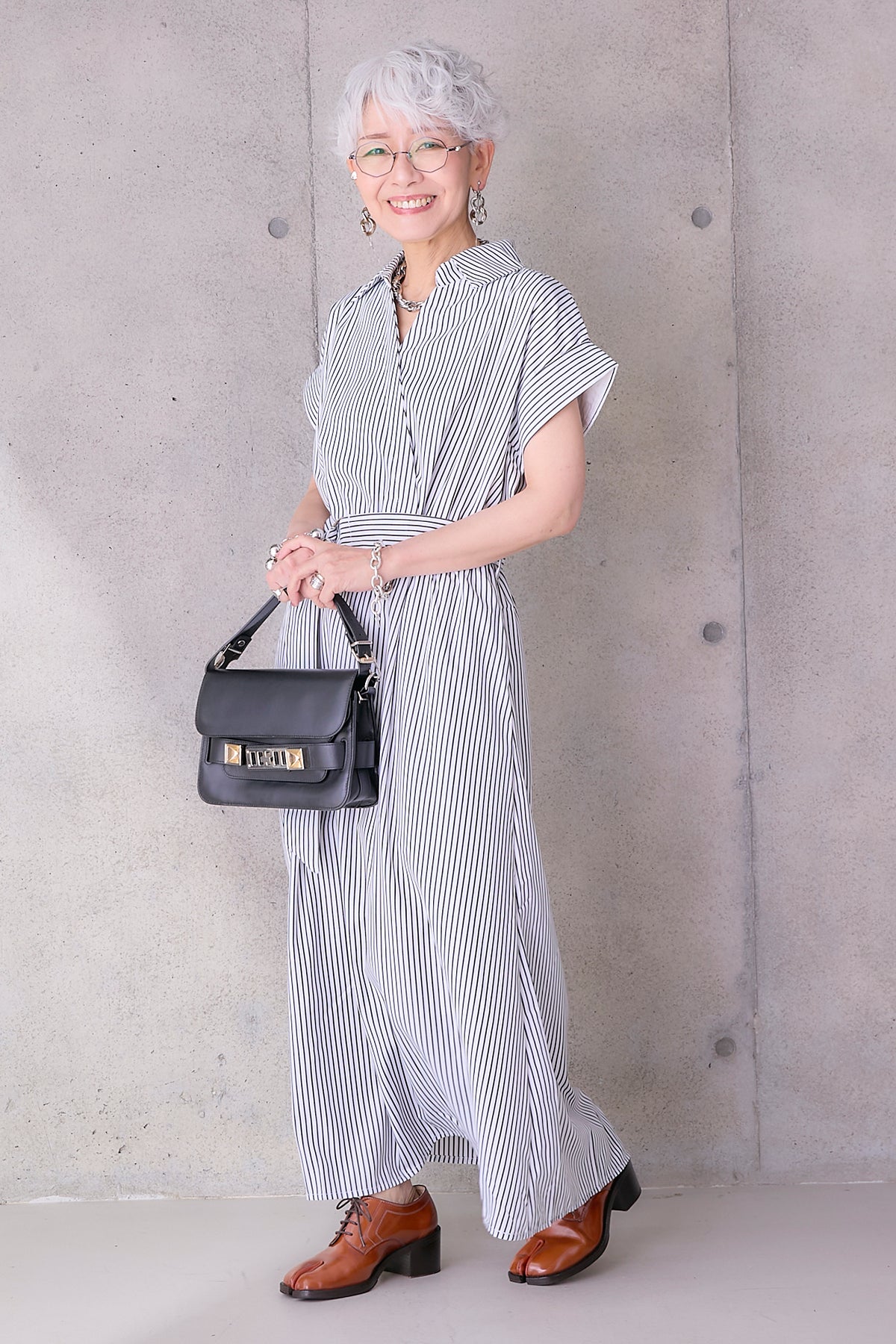 予約】ストライプスキッパーカシュクールワンピース – AIJAN