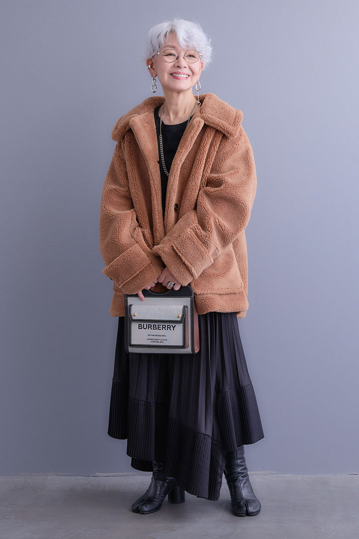 【予約】テディボアフラットカラーコート