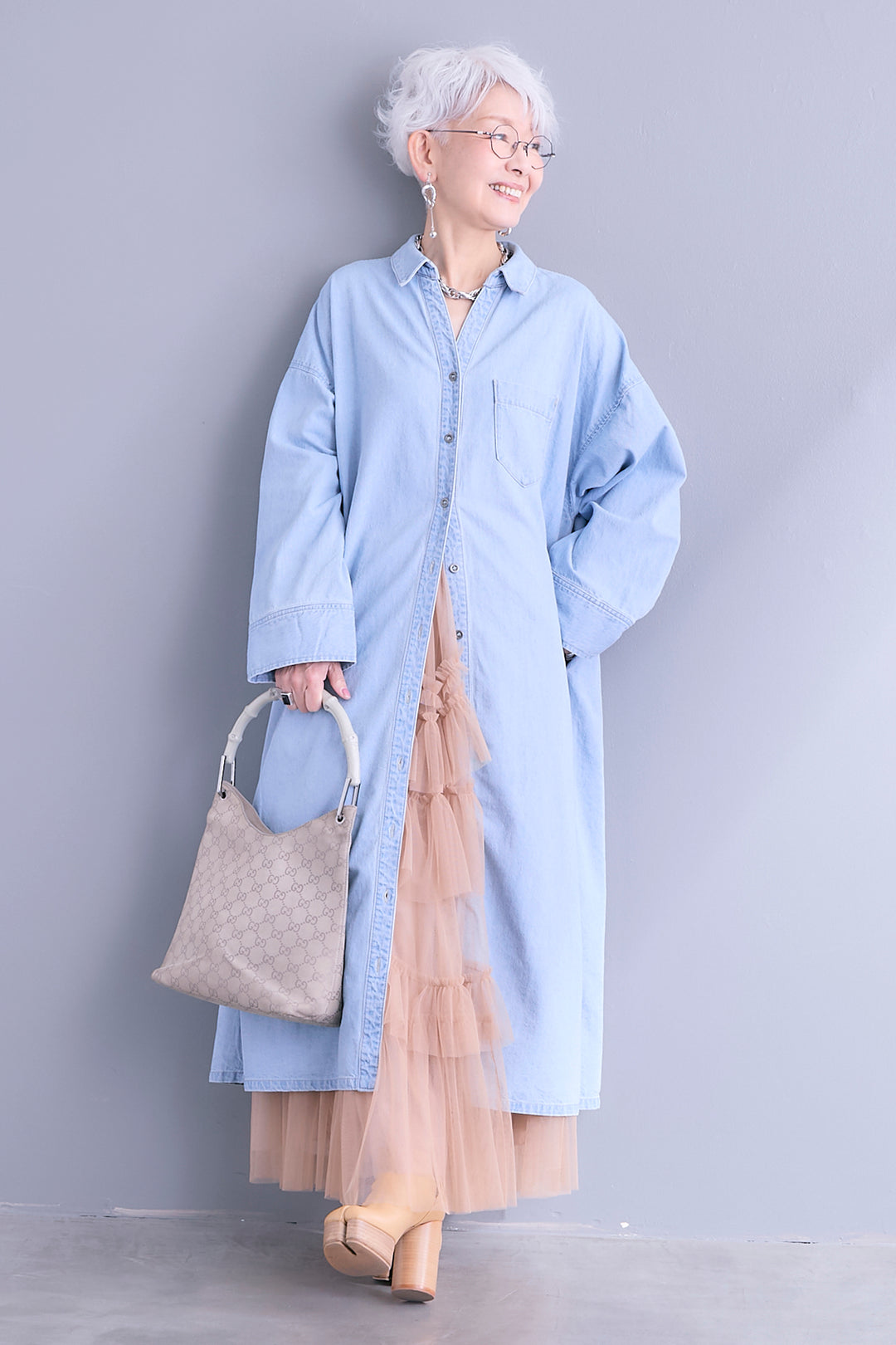 【即納】タッセルチュールティアードスカート