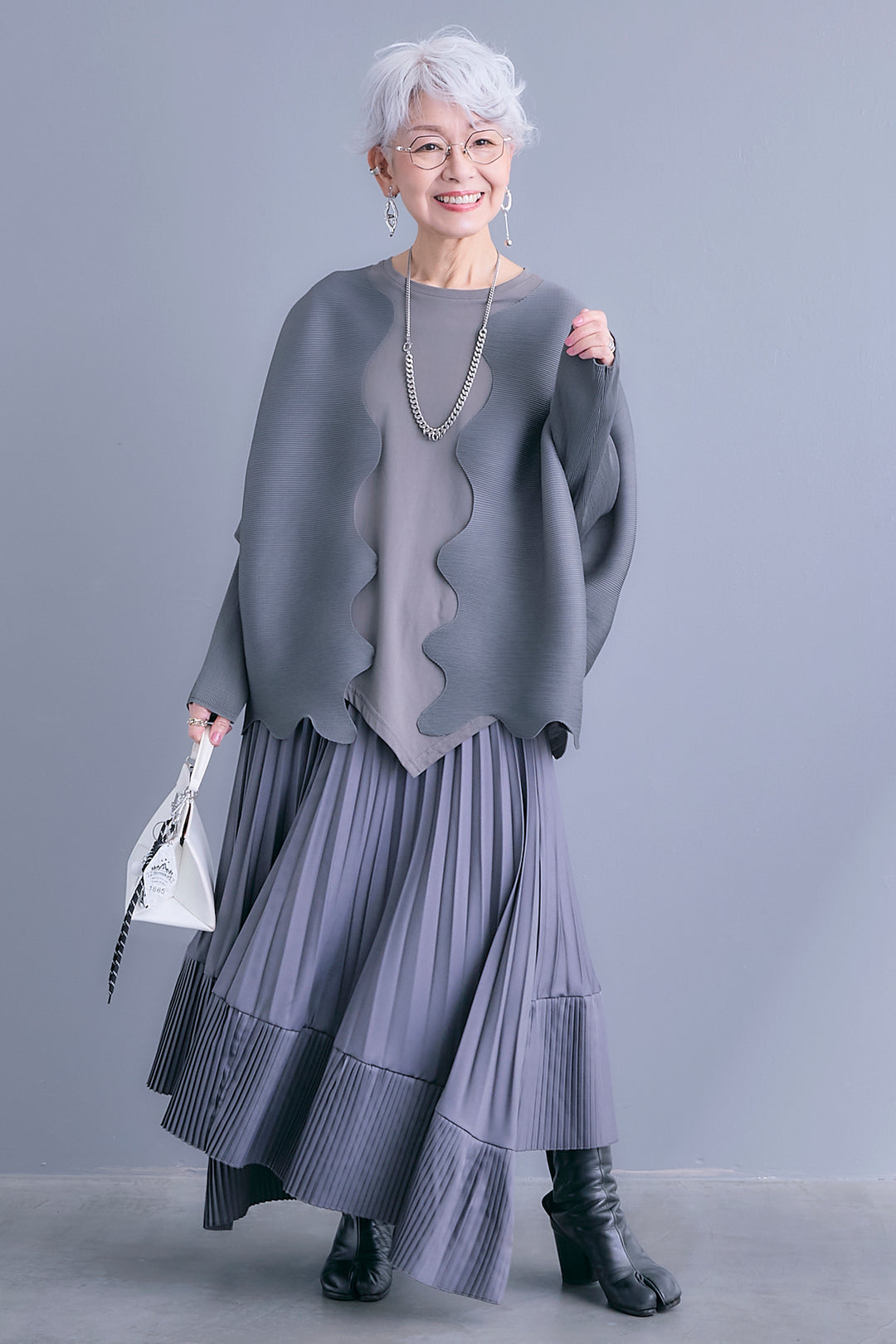 【予約】ウェーブラインプリーツカーディガン