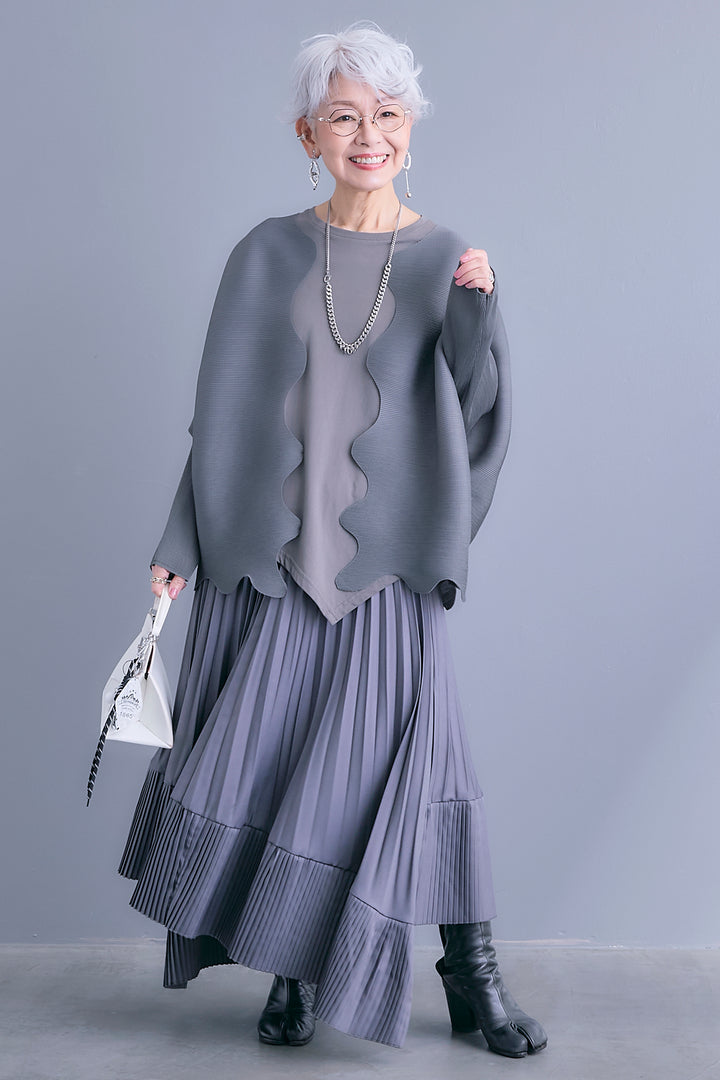 【予約】ウェーブラインプリーツカーディガン