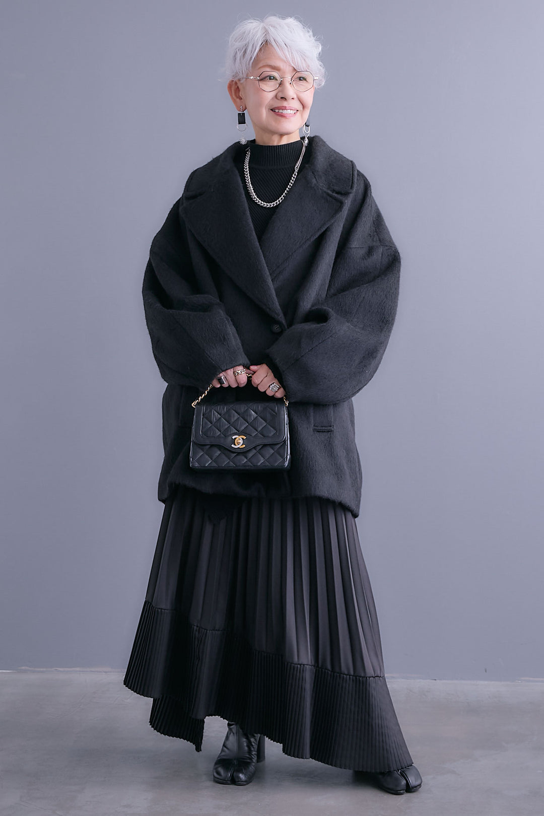 【予約】ワイドラペルコクーンスリーブシャギーコート