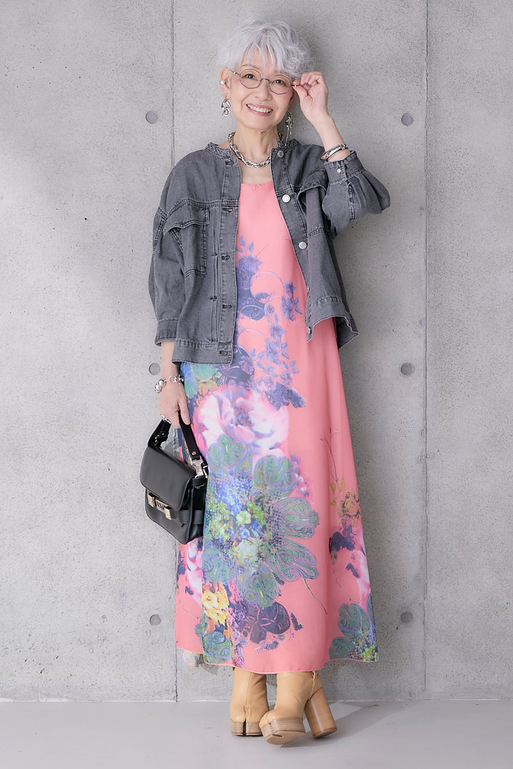 【予約】サンセットボタニカルフラワーサマードレス