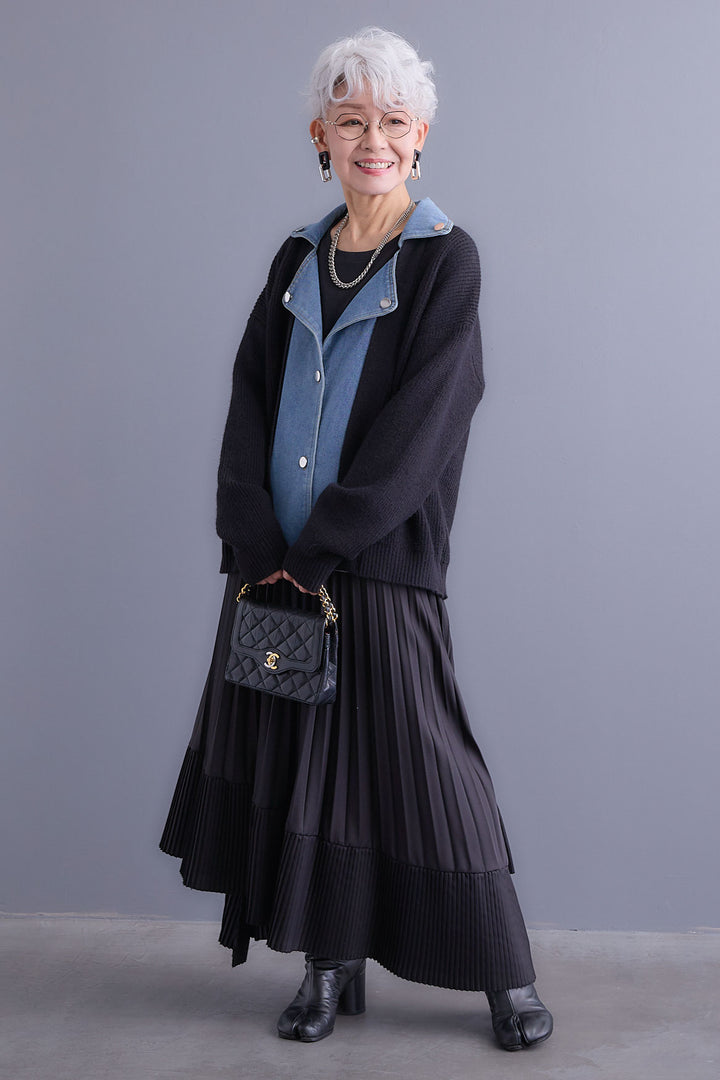 【新色追加】【予約】アシンメトリープリーツスカート