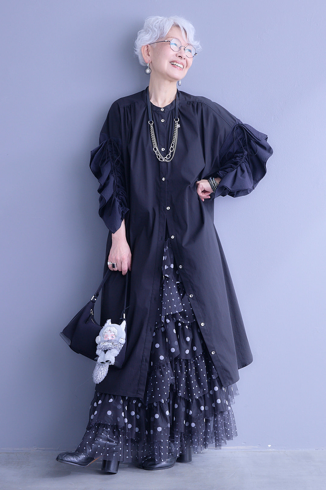 【予約】ドロストスリーブシャツワンピース