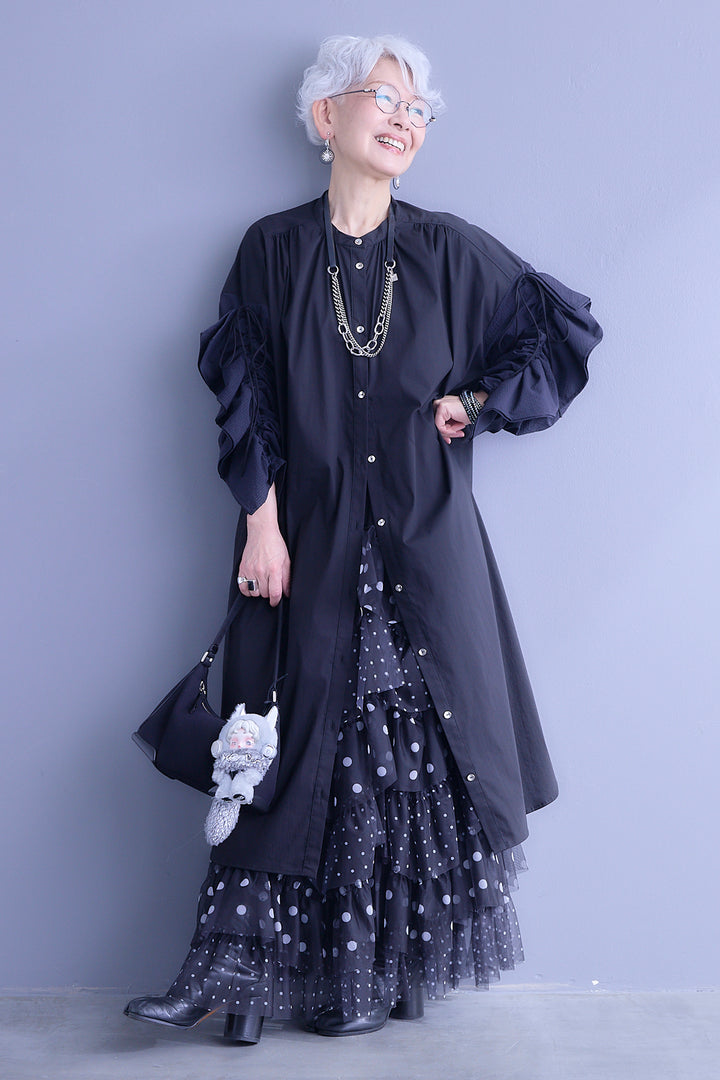 【予約】ドロストスリーブシャツワンピース