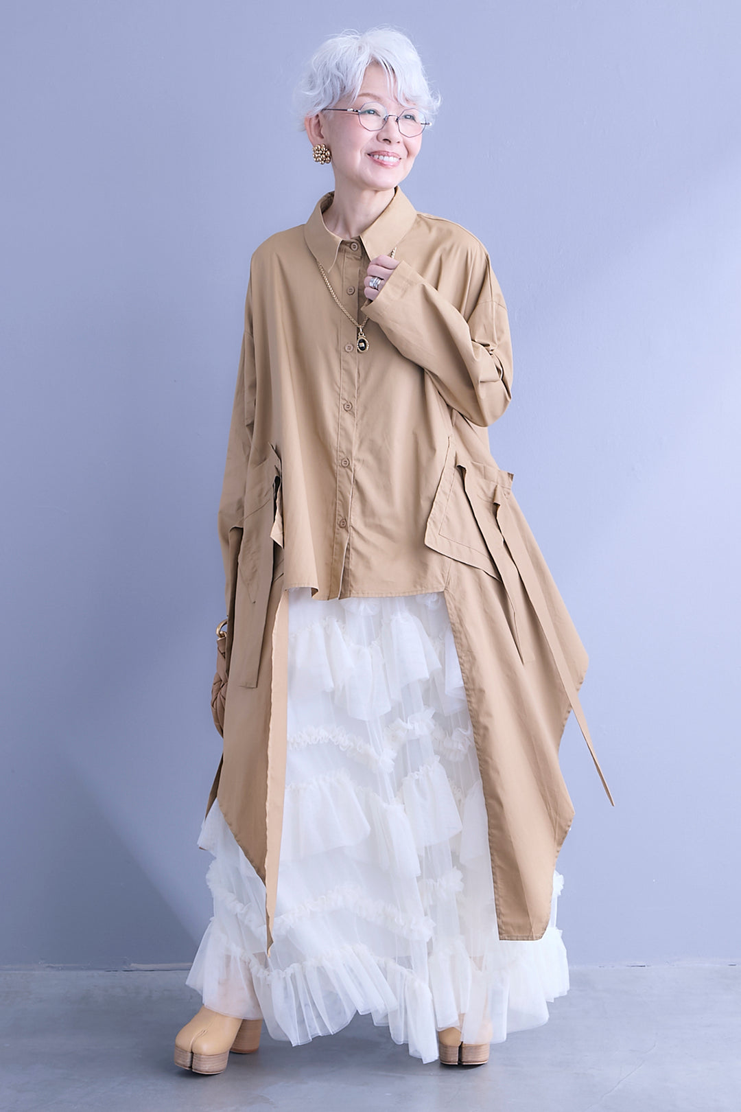 【予約】ロングテールアシメカットデザインシャツ