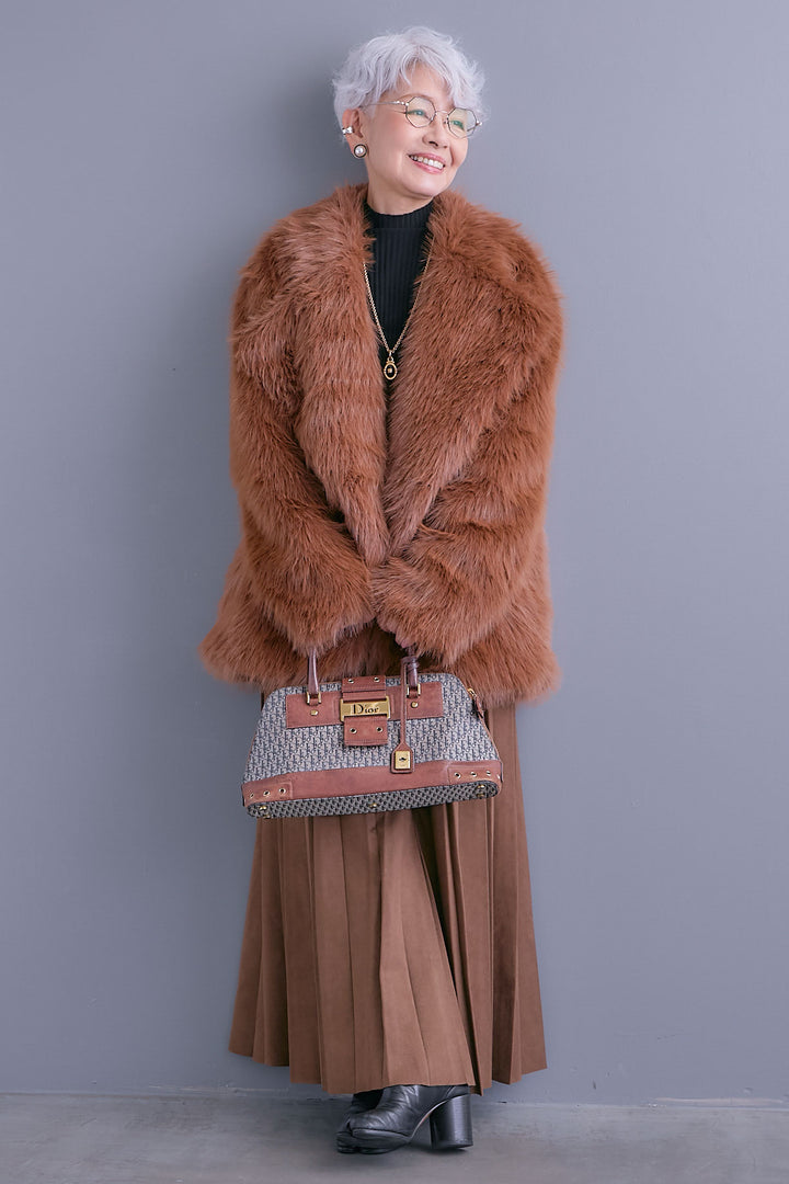 【予約】テーラードカラーファーコート