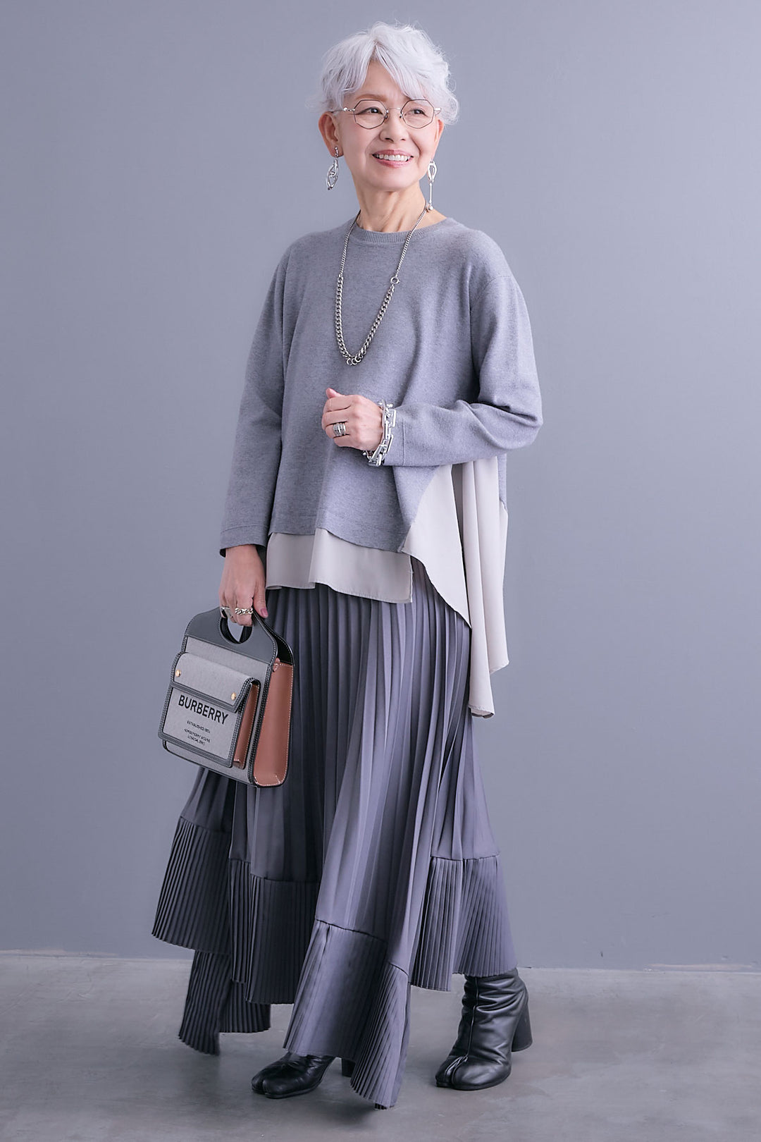 【予約】アシンメトリードレープレイヤードニット