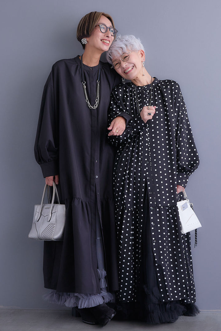 【予約】ボリュームスリーブバックシャンワンピース