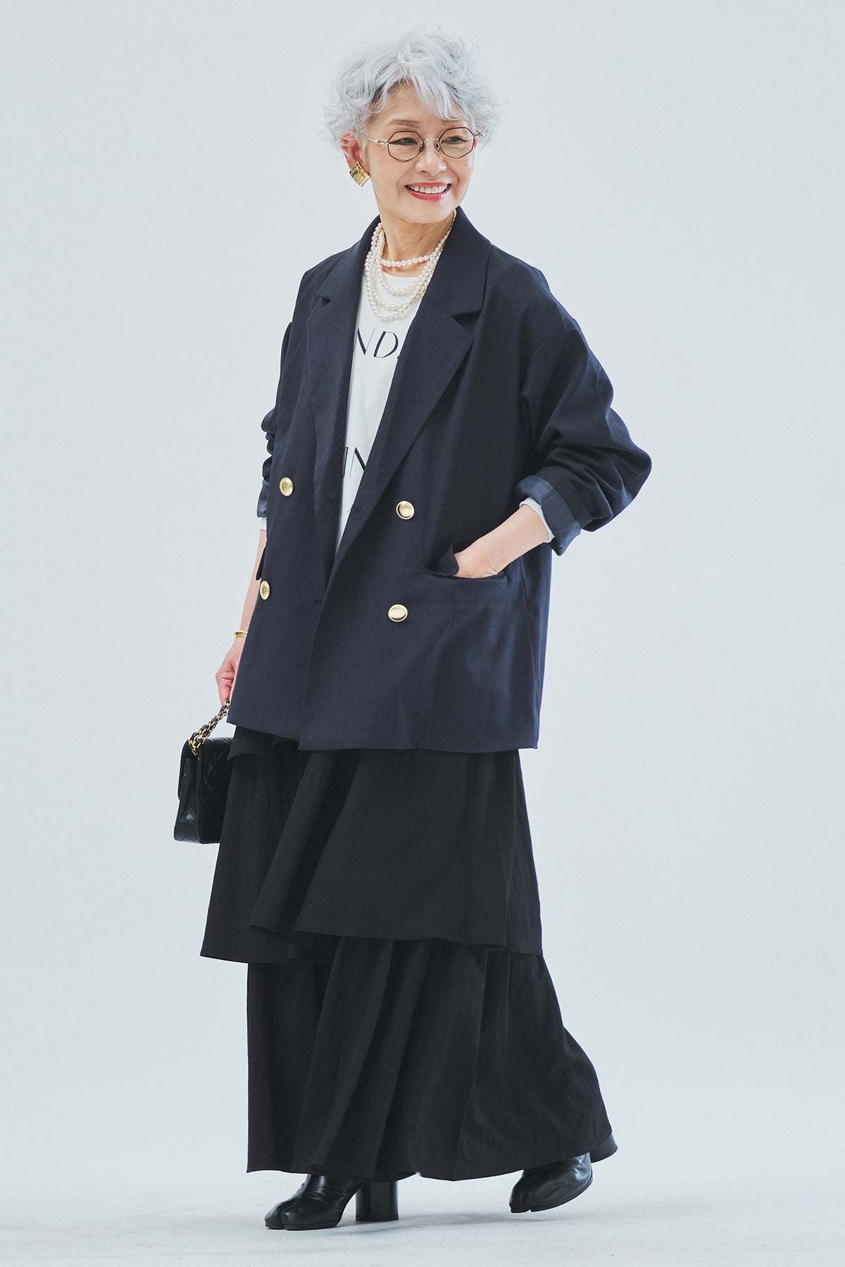 [HAAT]ジャケット&スカート SET】ANDMOREプリントロンT+エアリーティアードスカート+