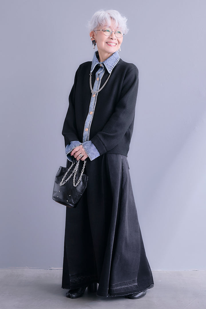 【予約】プリーツタックデニムスカート