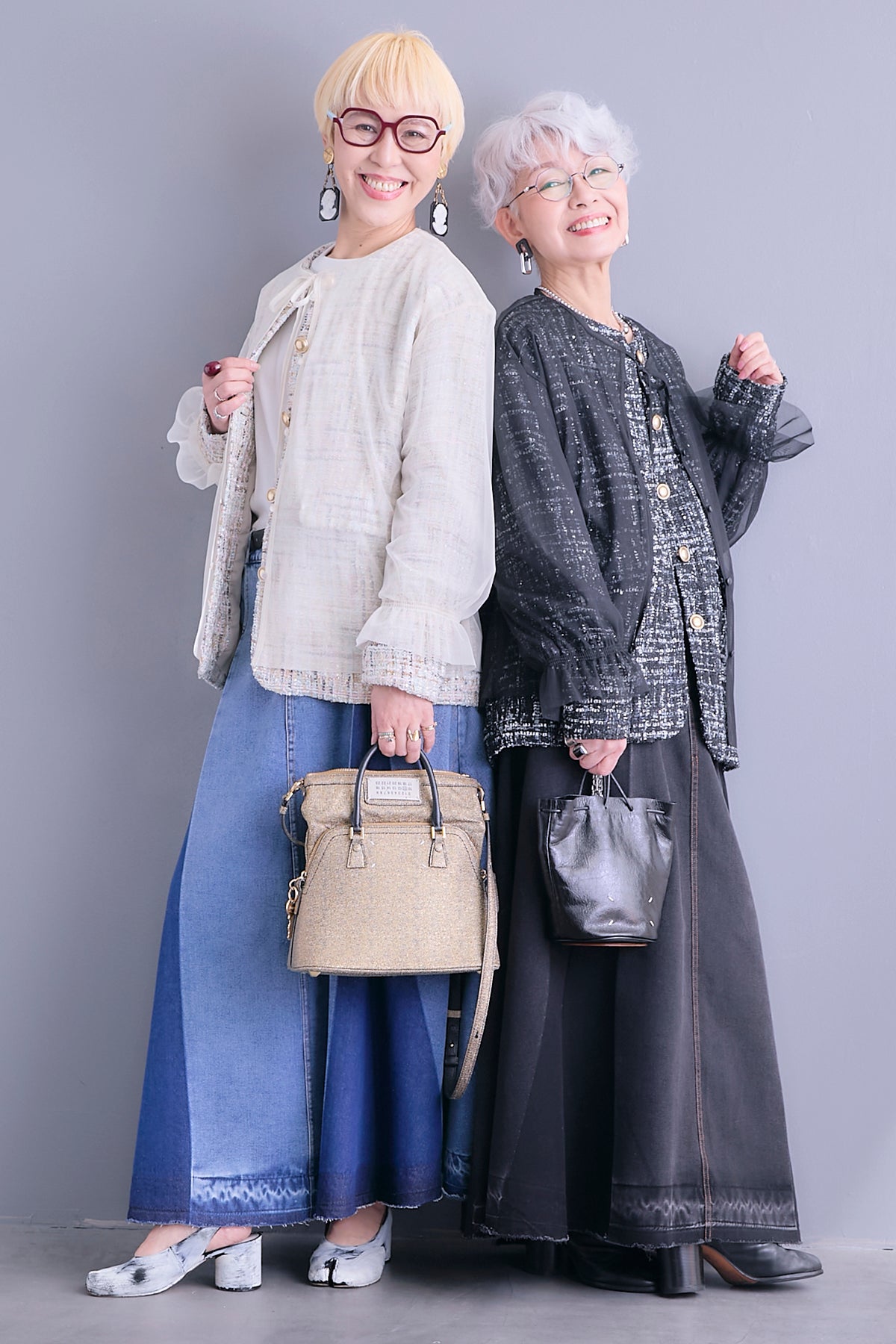 予約】ツイード×チュールレイヤードノーカラージャケット – AIJAN