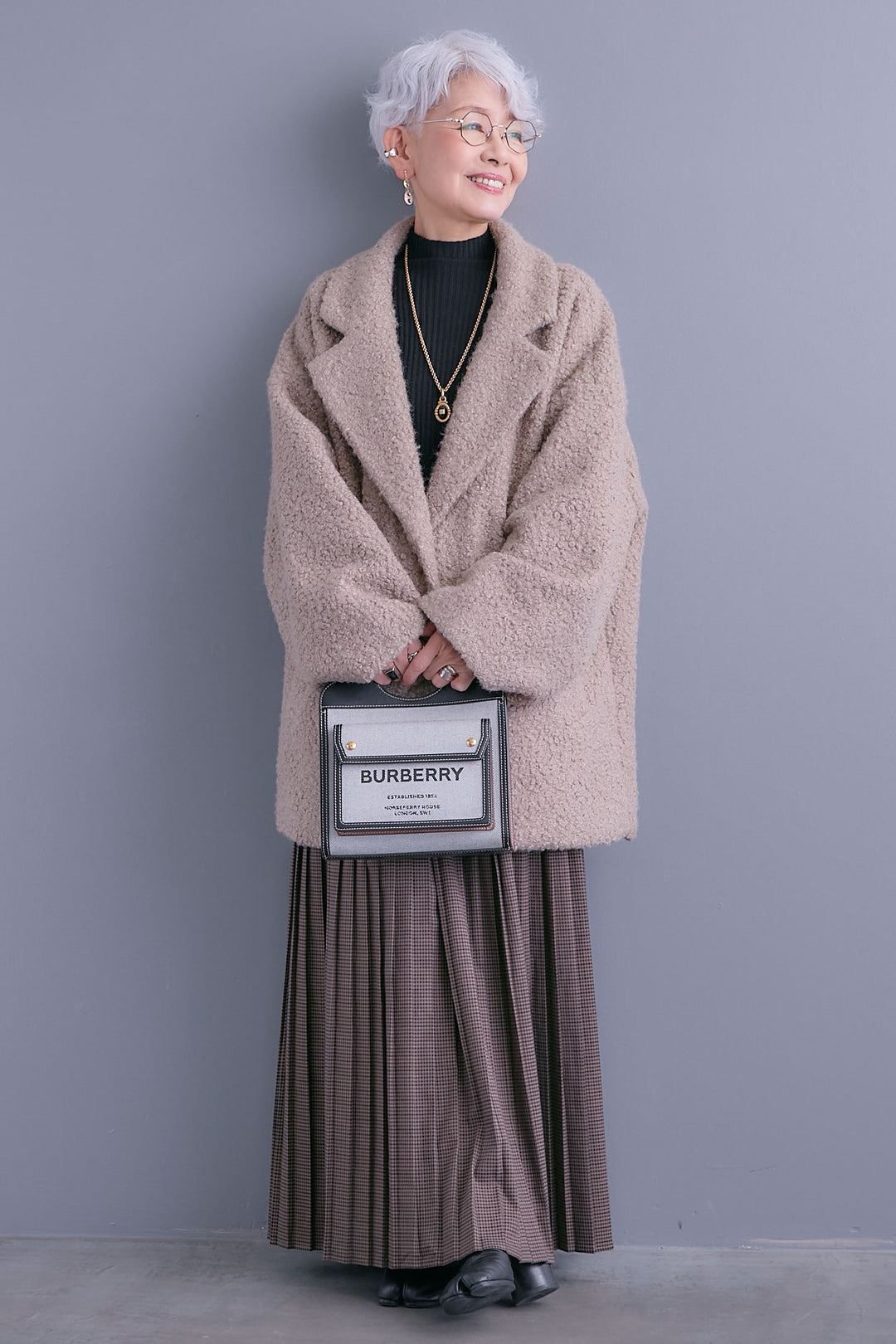 【SET】ブークレーテーラードコート+グレンチェックプリーツスカート(2set)