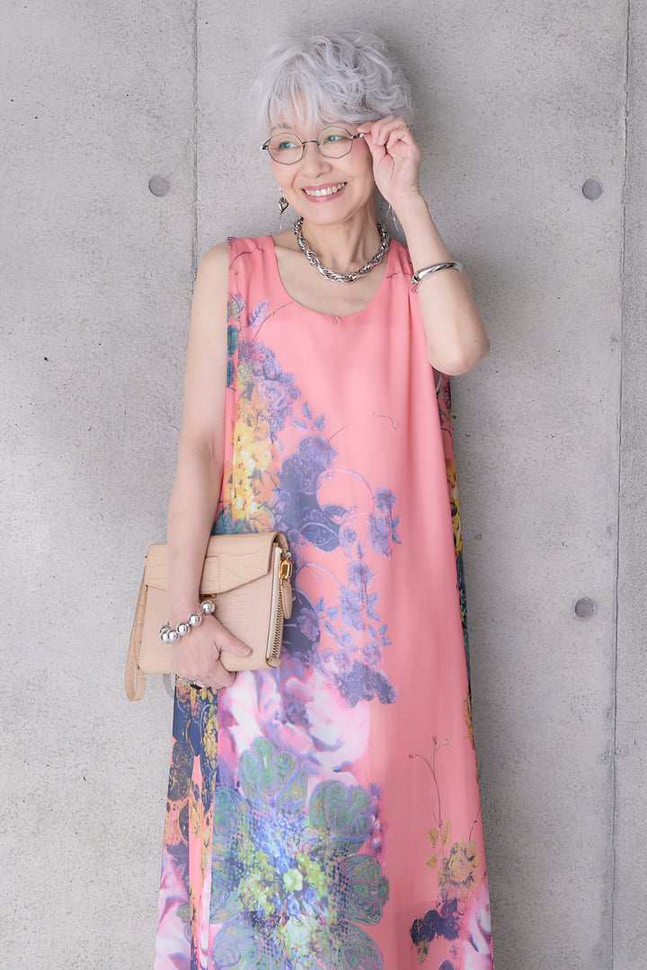 【予約】サンセットボタニカルフラワーサマードレス