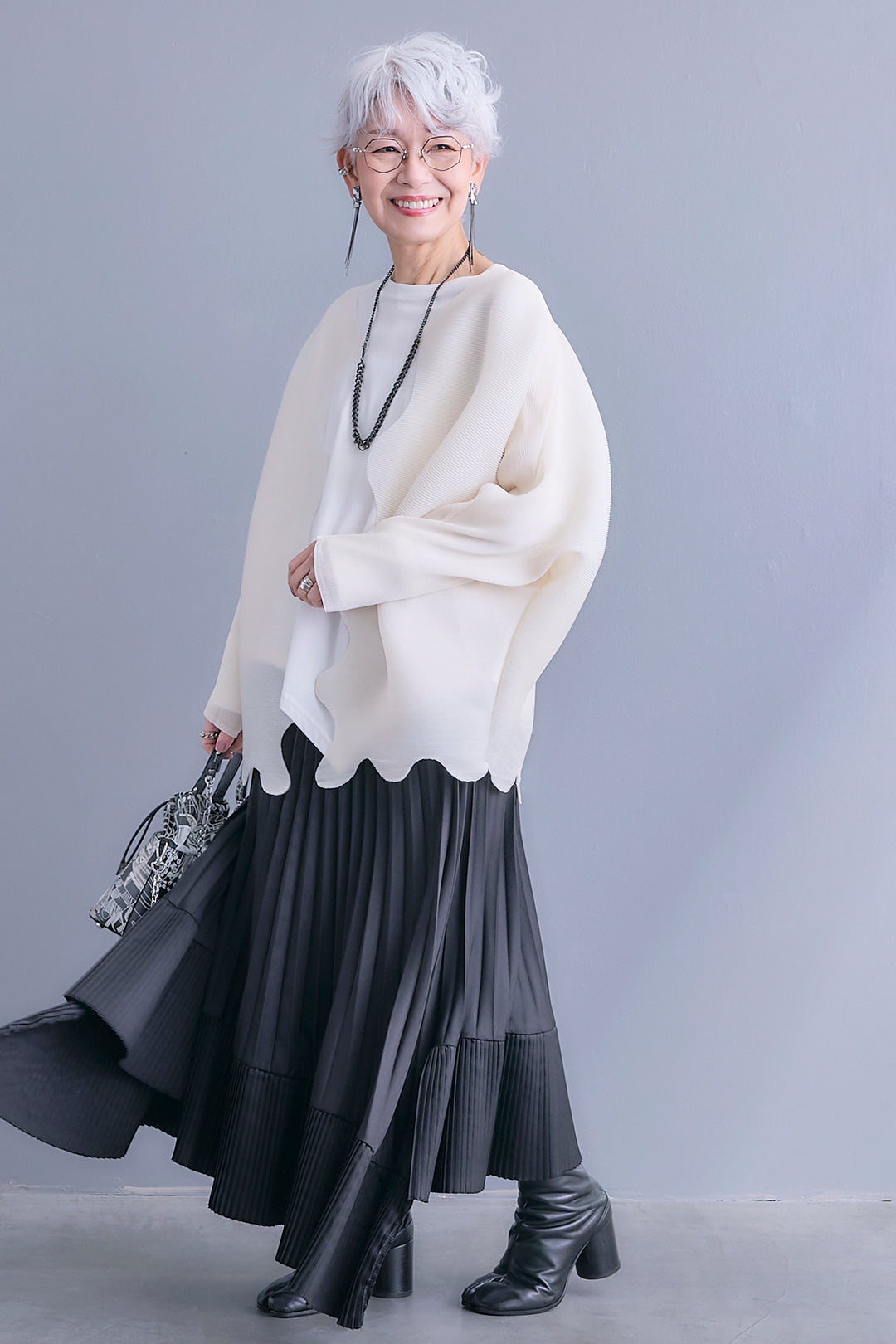 【予約】ウェーブラインプリーツカーディガン