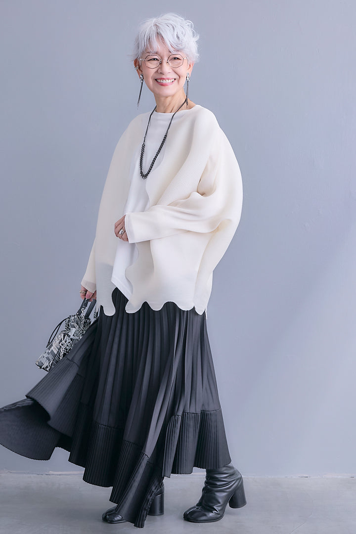 【予約】ウェーブラインプリーツカーディガン