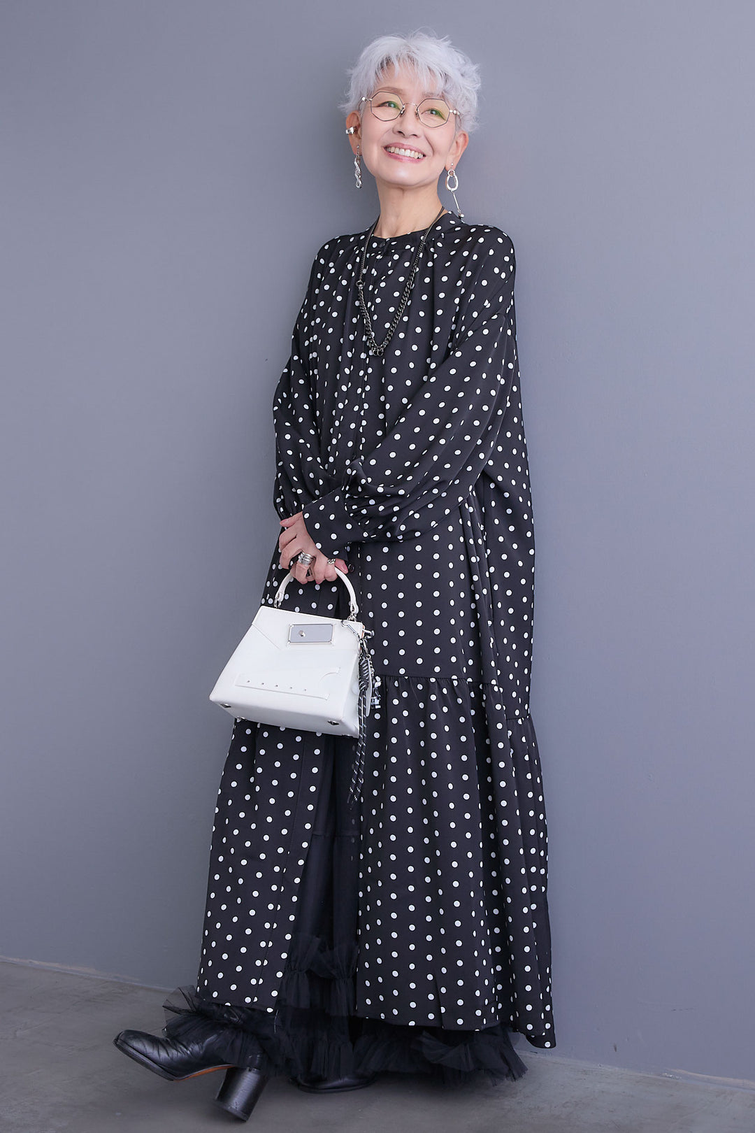 【予約】ボリュームスリーブバックシャンワンピース