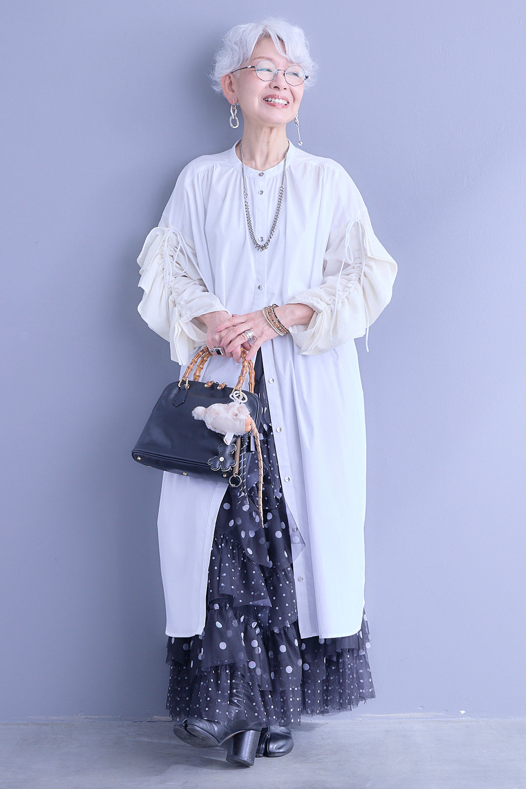 【予約】ドロストスリーブシャツワンピース