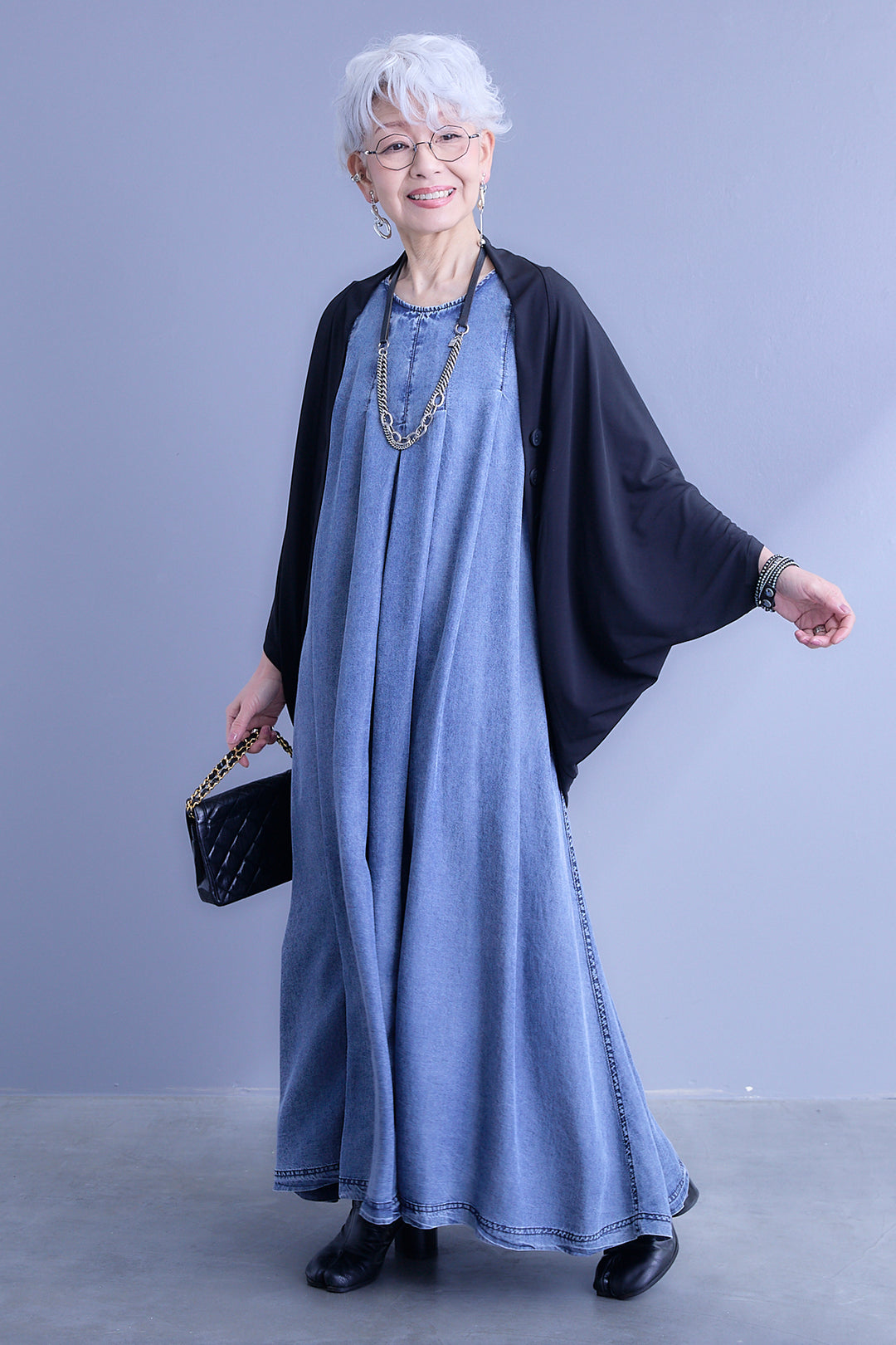 【予約】パウダーシルクヴィンテージデニムワンピース