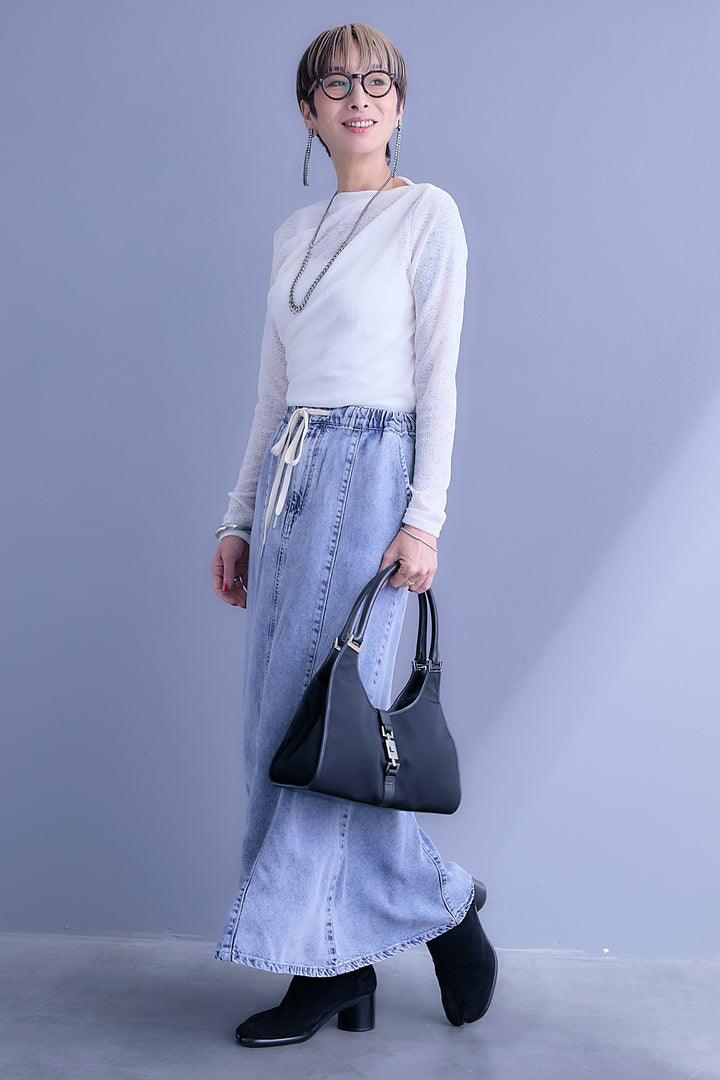 【予約】接触冷感テンセルデニムマーメイドフレアスカート