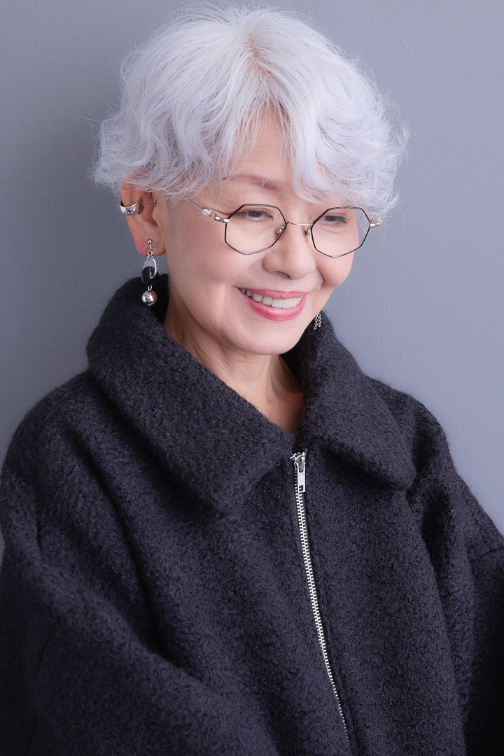 【SET】シープボアボリュームスリーブジャケット+ジャガードフラワースカート(2set)