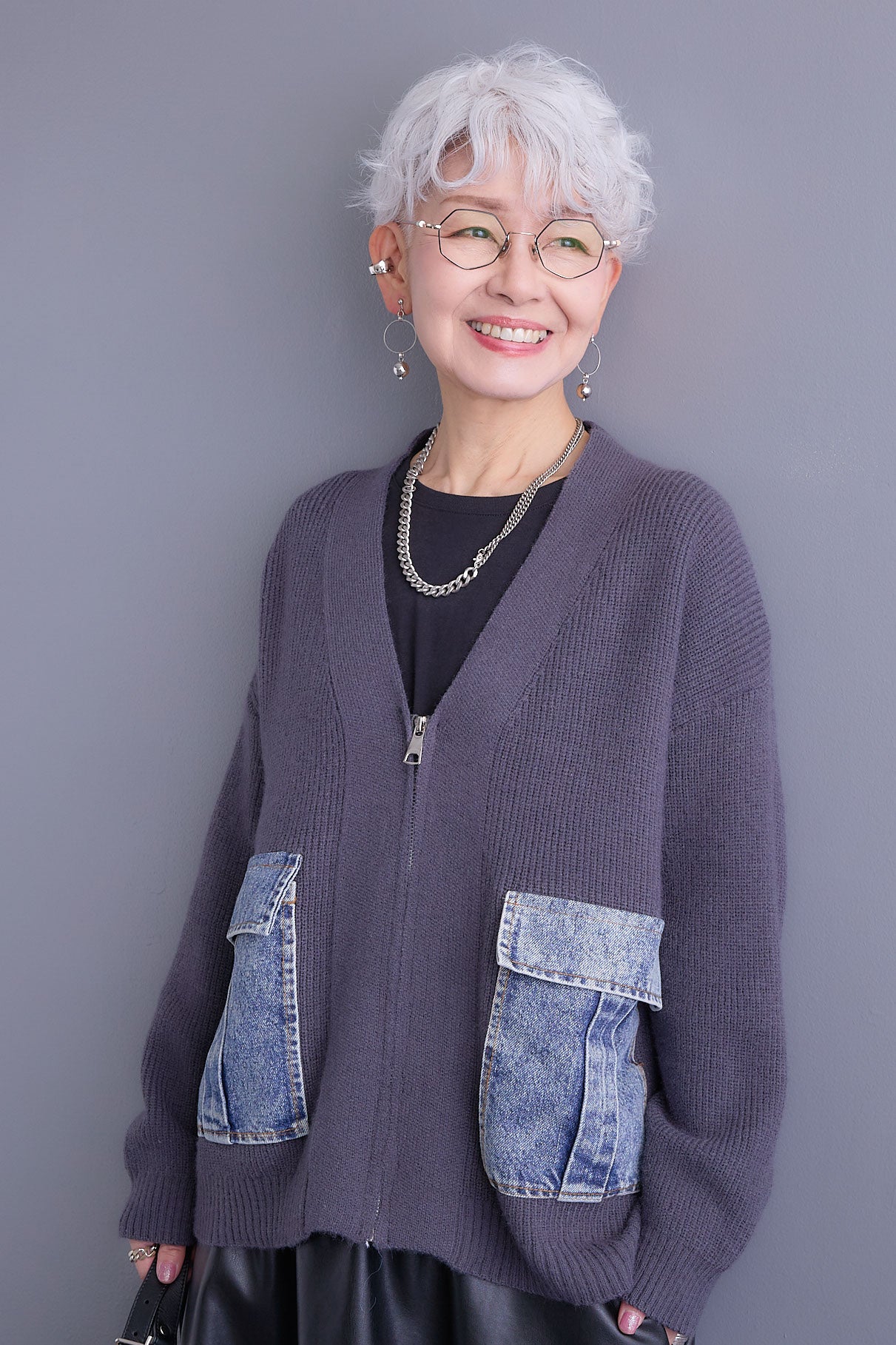 予約】デニムポケットZIPニットカーディガン – AIJAN