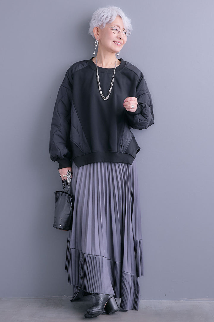 【予約】キルティングドッキングデザインプルオーバー