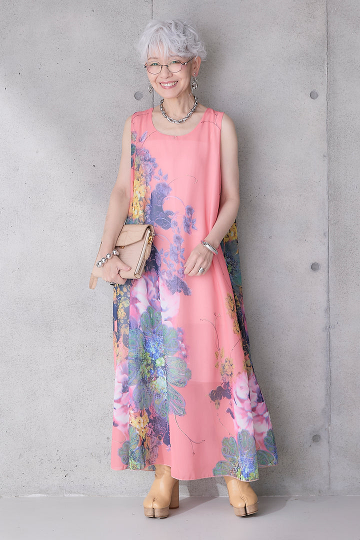 【予約】サンセットボタニカルフラワーサマードレス