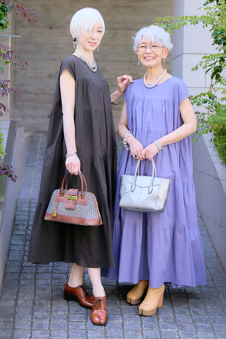 【予約】リラックスティアードロングワンピース