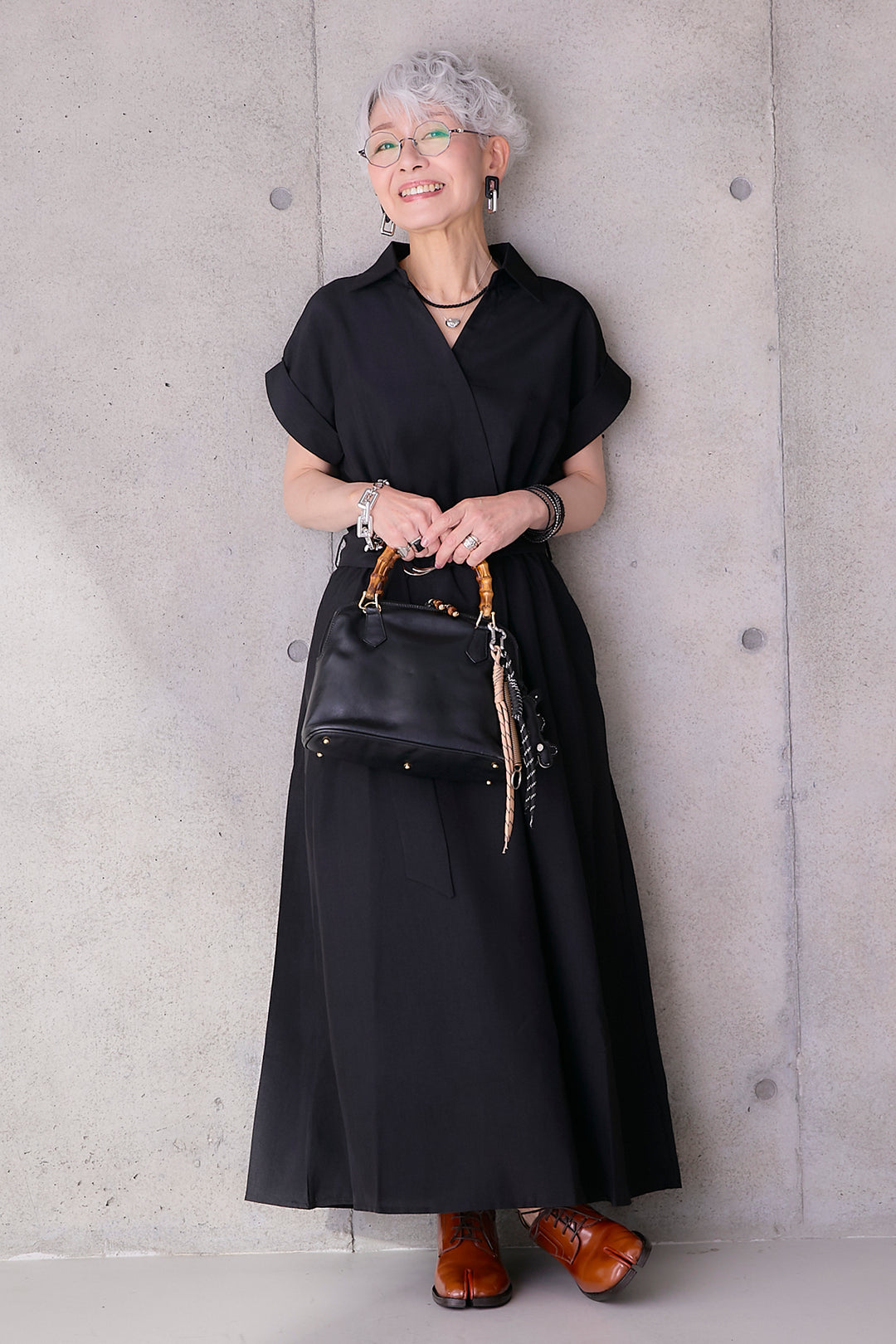 【予約】ロールアップスキッパーカシュクールワンピース