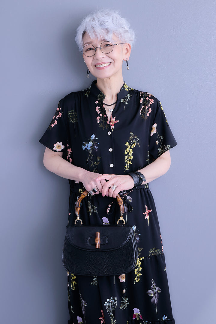 【予約】接触冷感フラワースキッパーティアードワンピース