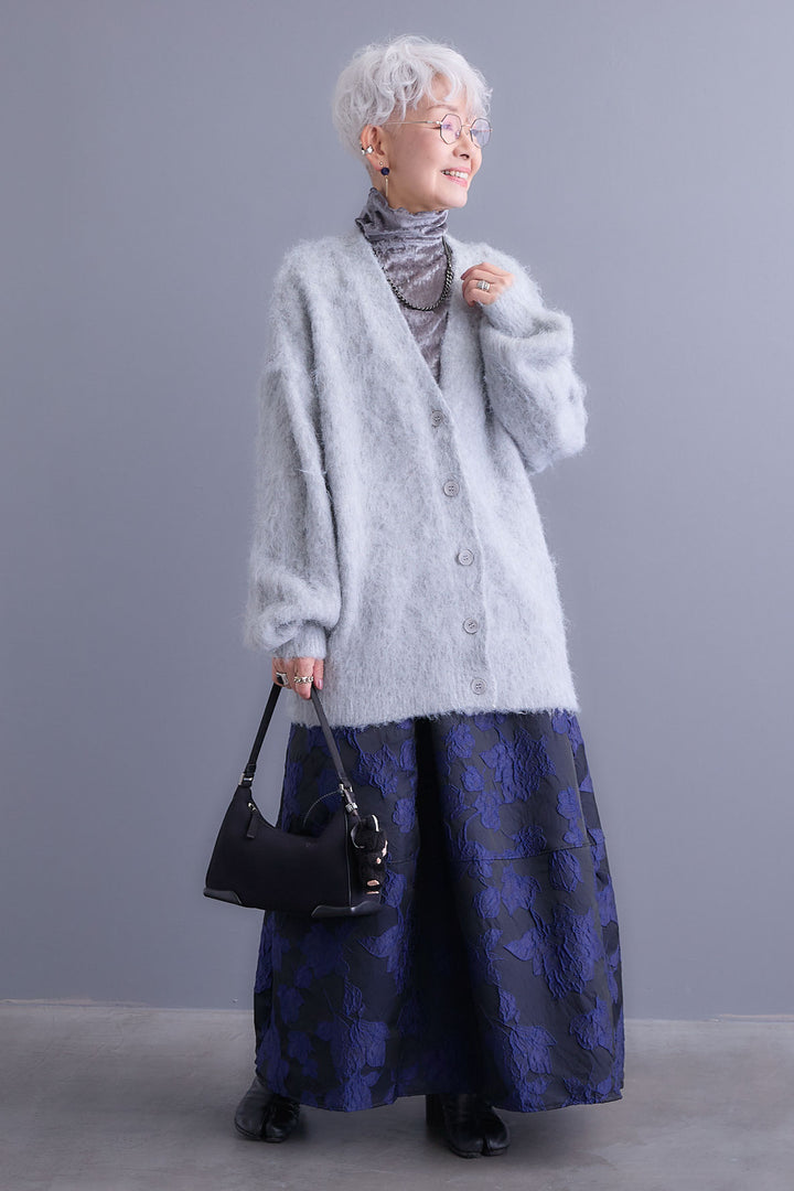 【予約】シャギーVネックニットカーディガン